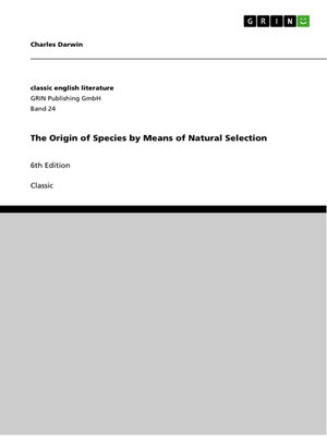 cover image of The Origin of Species by Means of Natural Selection
